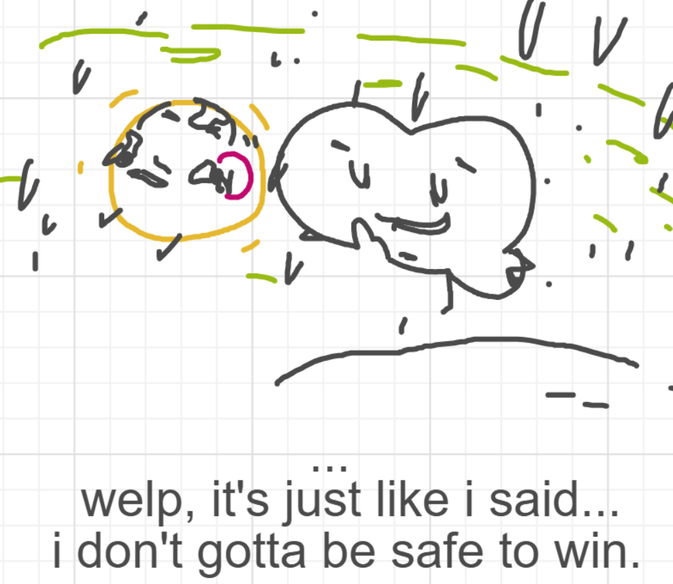 A panel from I've Been Everywhere, Man, episode nine of the Board Boards object show by Furretwalk/WalkingFurret.